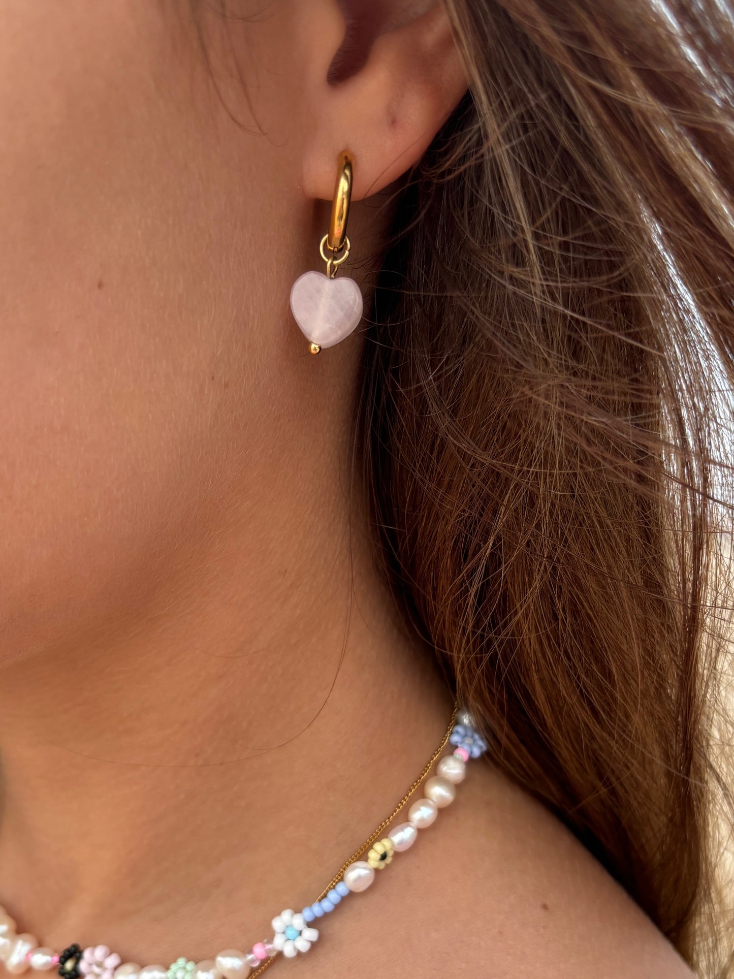 Heartly Quartz Hoops