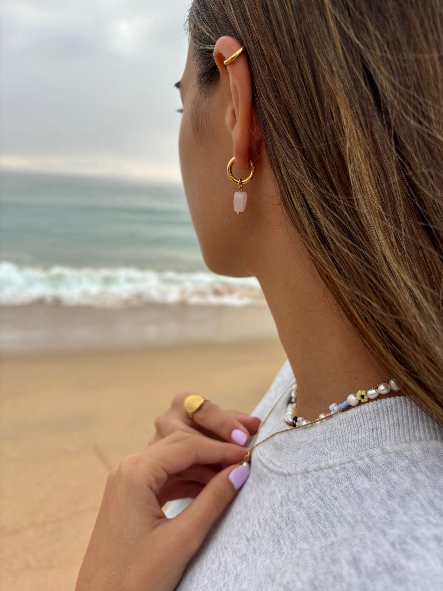 Heartly Quartz Hoops