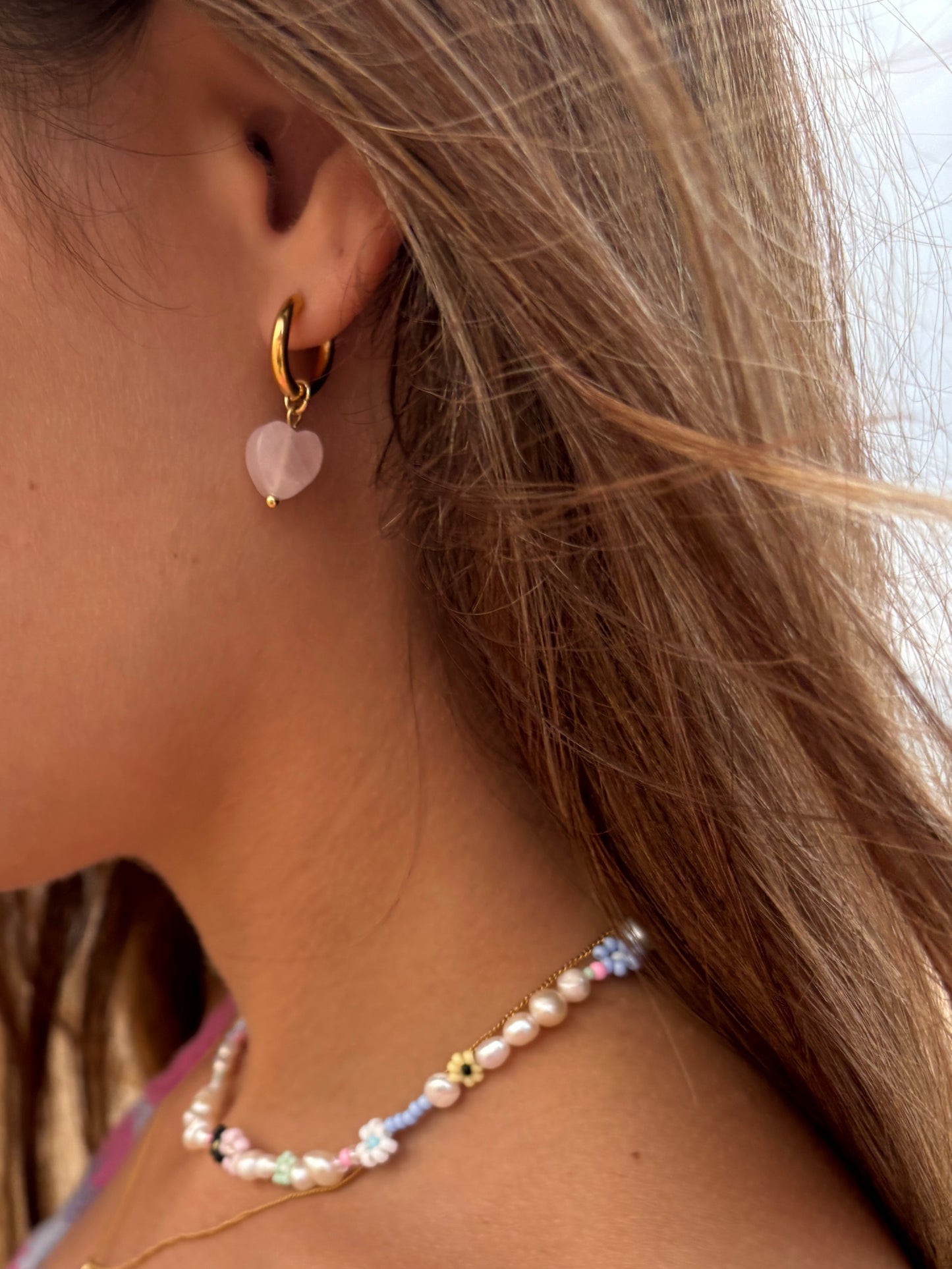 Heartly Quartz Hoops