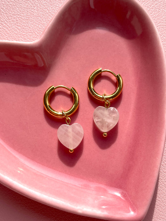 Heartly Quartz Hoops