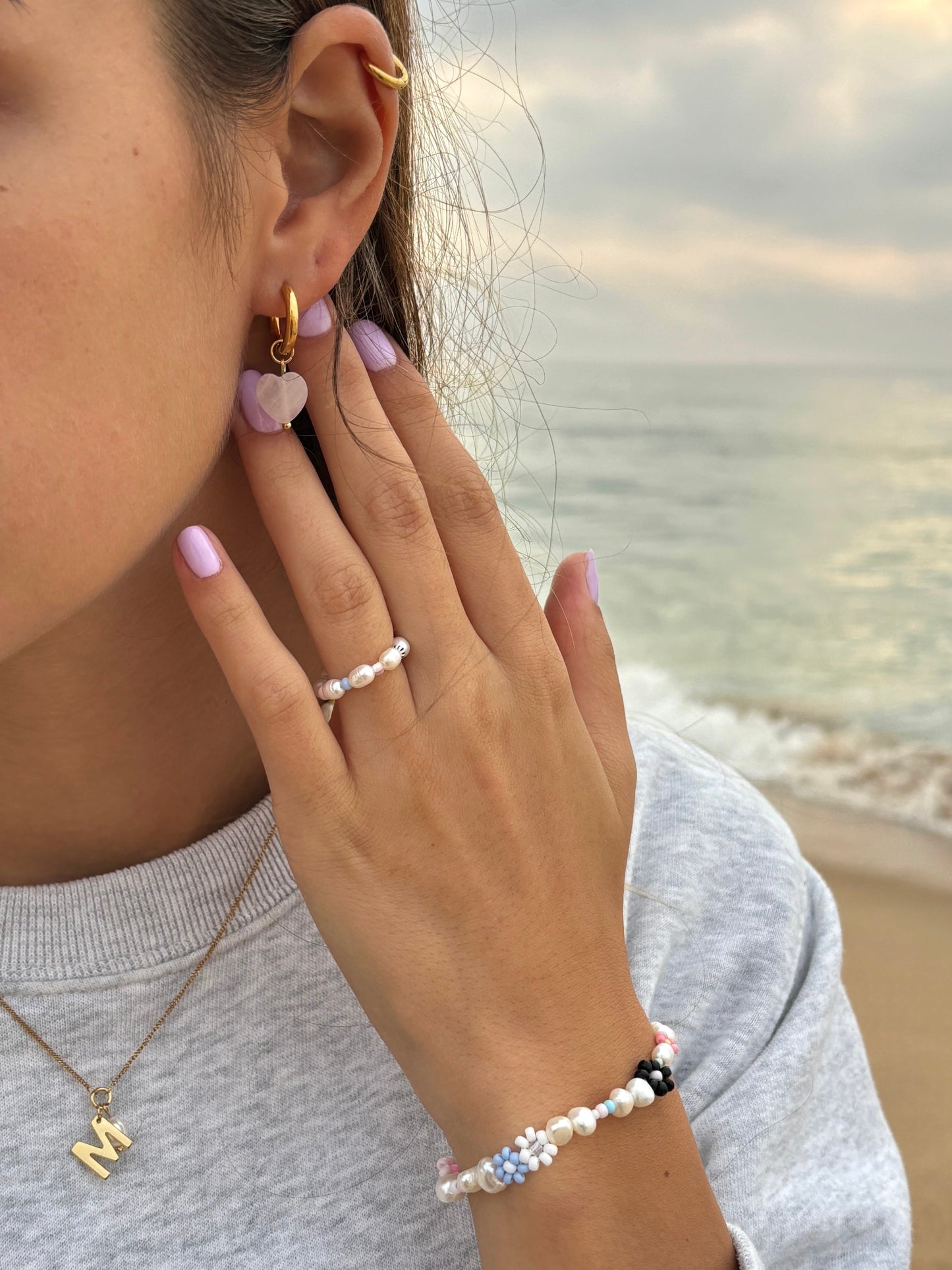 Heartly Quartz Hoops